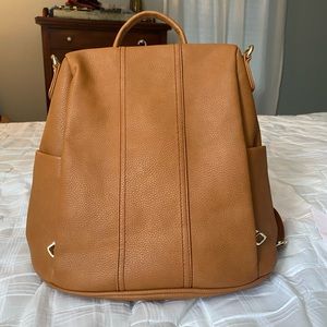 Faux leather backpack purse